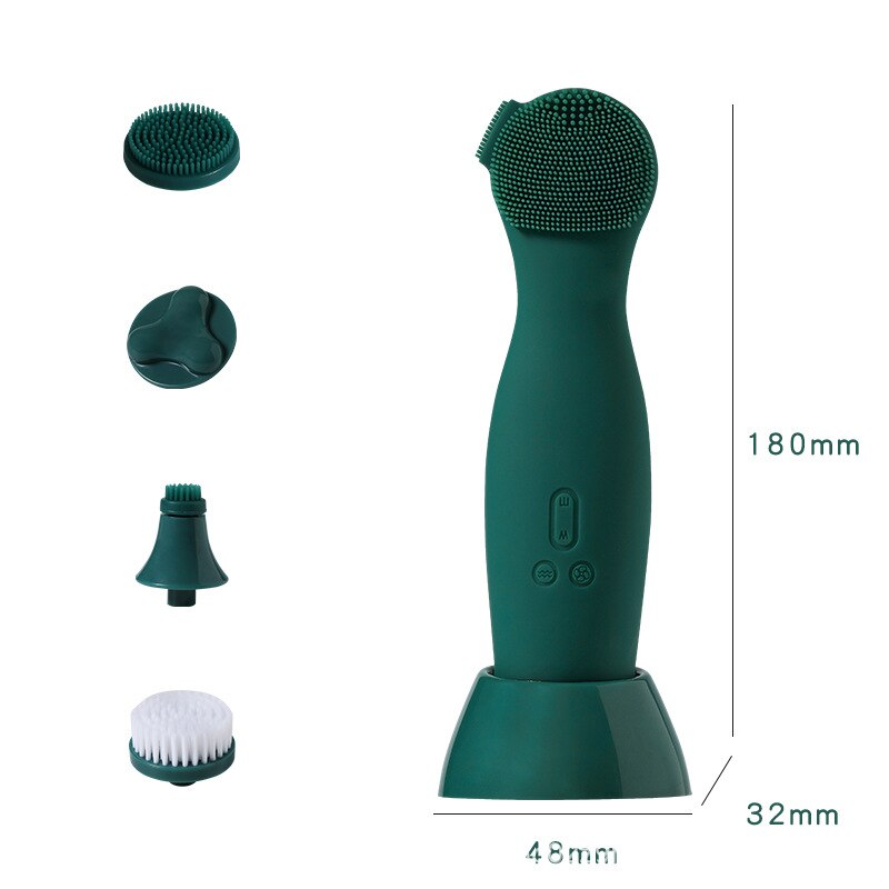 IPX7 Multifunctionele Roterende Ultrasone Trillingen Borstel Mee-eters, Pore Facial Massage Beauty Instrument: Army Green