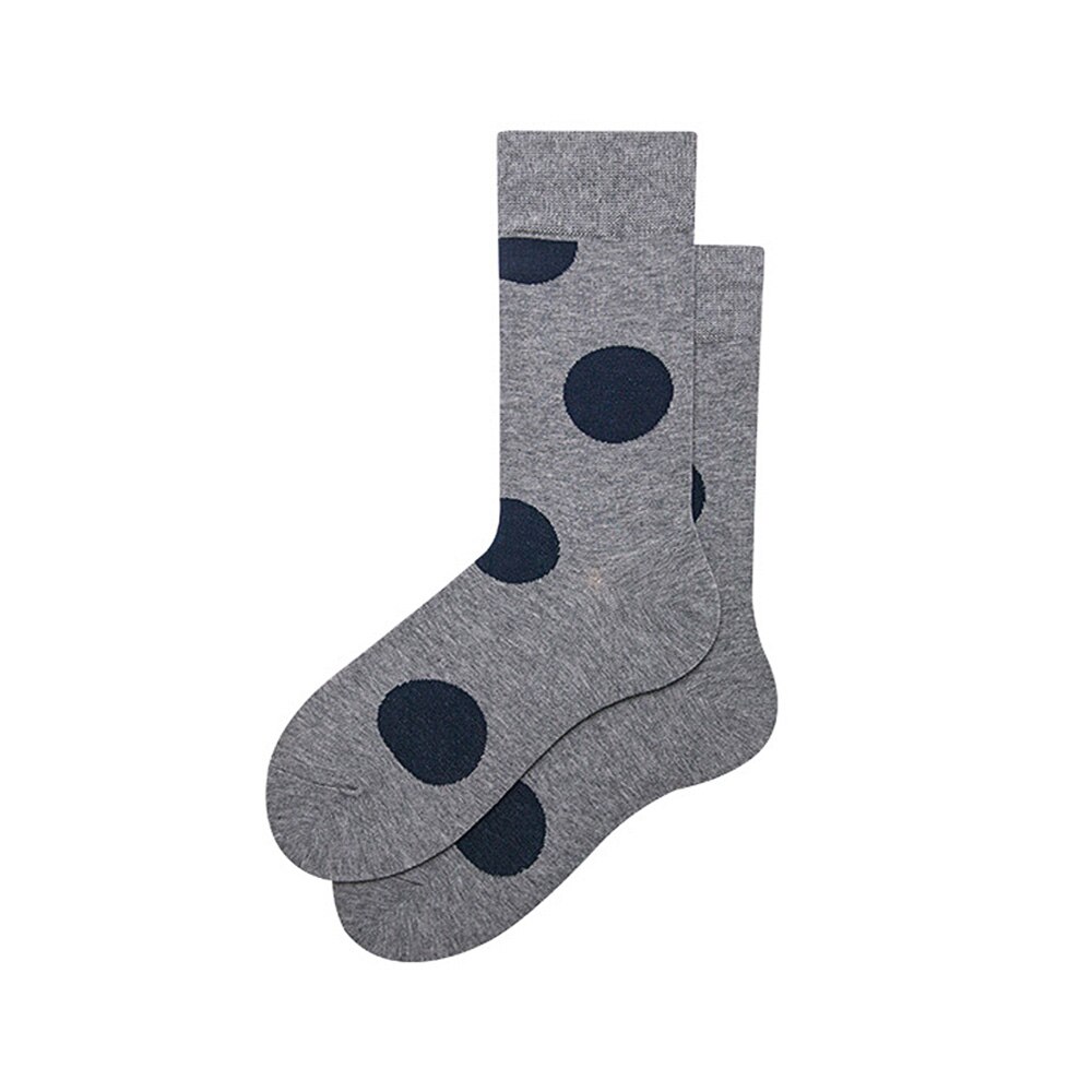 Funny Women Colorful Happy Casual Cotton Big Dot winter Crew socks for men: Gray