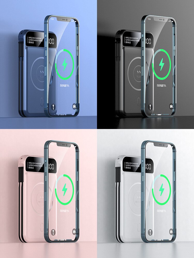 power bank10000mah telephone portable magsafe iphone 12 13 pro max wireless chargers charger carregador powerbank