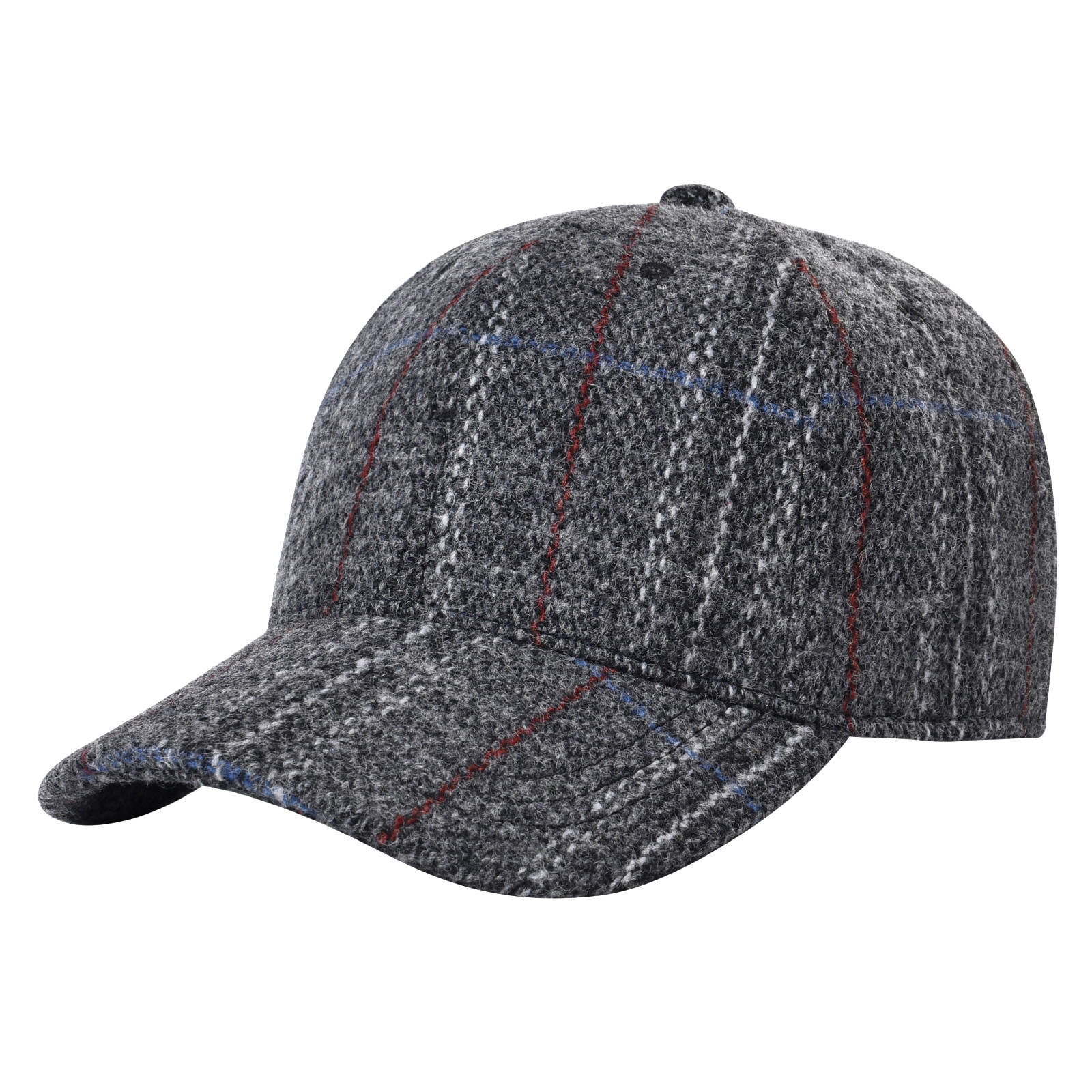 Botvela herrkeps i fiskbensmönstrad tweed, klassisk, åtsittande hatt i ullblandning , 835: M / Grön