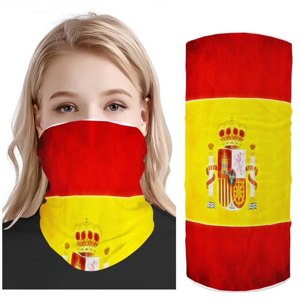 Spanish flag Custom pattern Seamless Headscarf Bicycle Motorcycle Riding Turban Novelty Bandanas Magic Headband Veil Multi Scarf