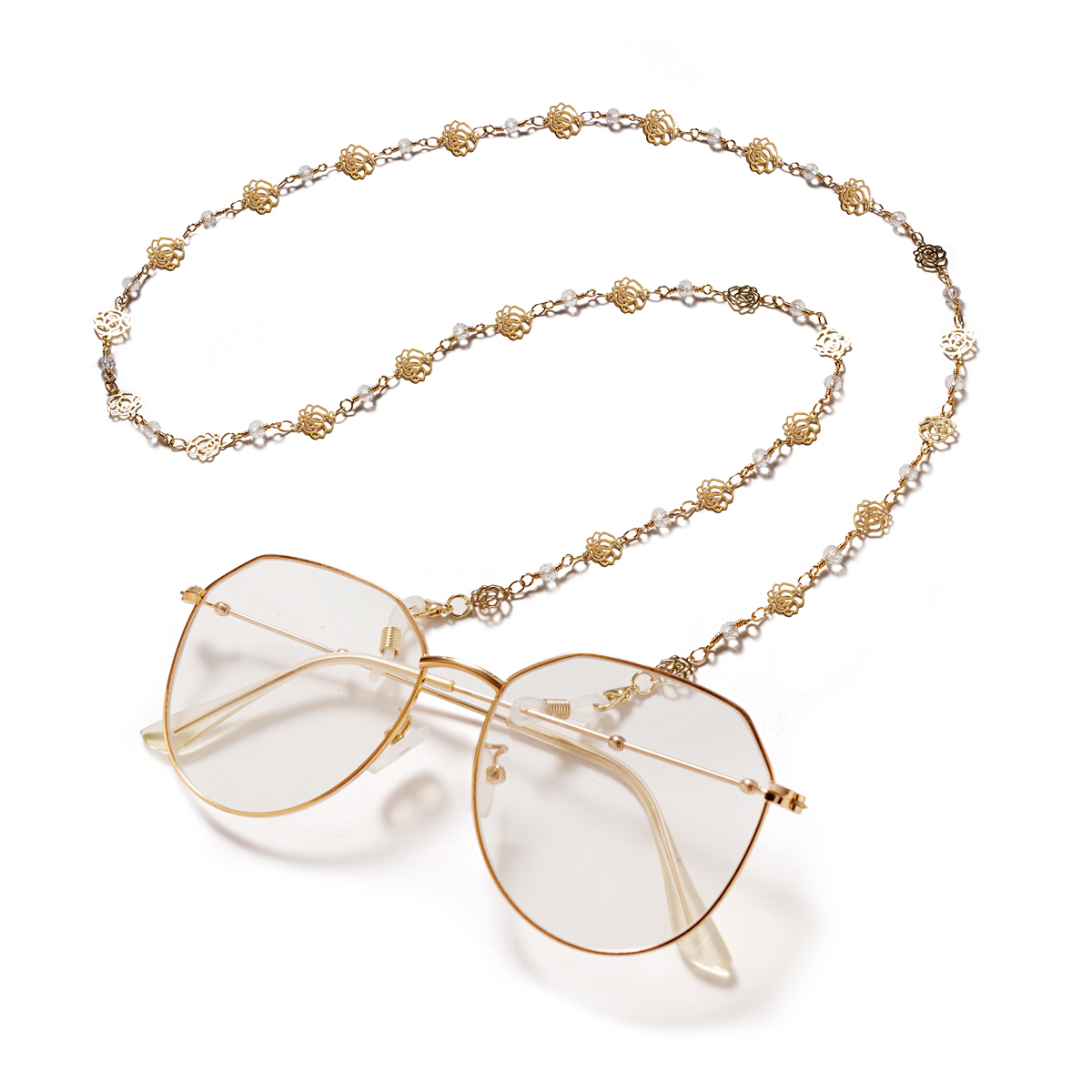 Mode Rozen Masker Kettingen Bril Ketting Voor Vrouwen Retro Metalen Zonnebril Lanyards Brillen Koord Houder Nekriem
