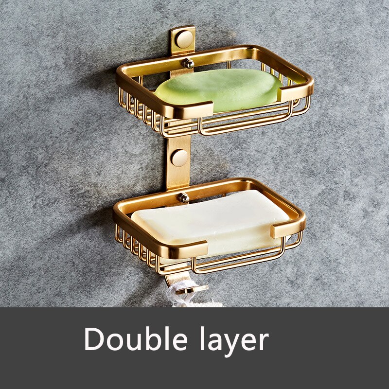 Shower Wall Soap Dish Holder, Wall Mounted Draining Soap Saver for Bathroom Tile - Rectangle Bar Soapdish with Perforation
