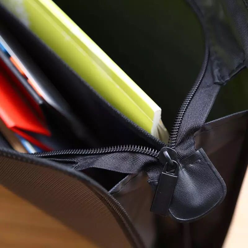 Business custom A4 zipper Men Briefcase Document Bags High capacity Portable File folder/a case for documents /filing