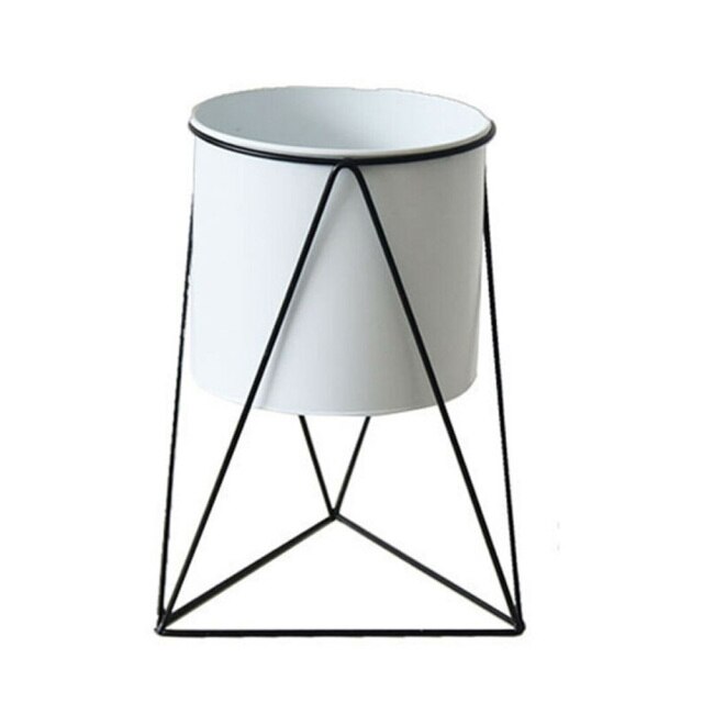 Home Plant Pot Bedroom Metal Garden Decor Flower Shelf Planter Display: White L