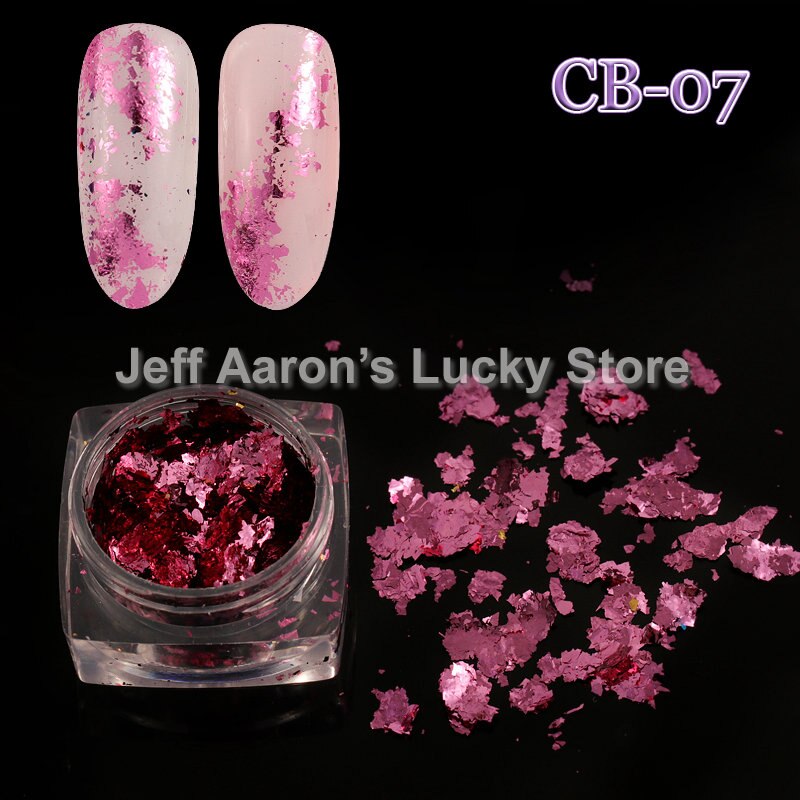 Glitter nagelfolie goud zilver decal pailletten platina papier metaal manicure nagelkunst decoratie benodigdheden gereedschap 10 kleuren beschikbaar: Cb07