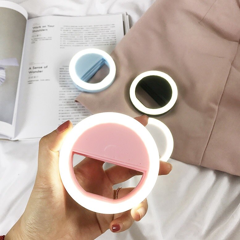 portato Selfie Anello di Luce per il telefono mobile di Illuminazione Supplementare Selfie Migliorare La Luce di Riempimento Rotonda Selfie Torcia Elettrica di Trucco