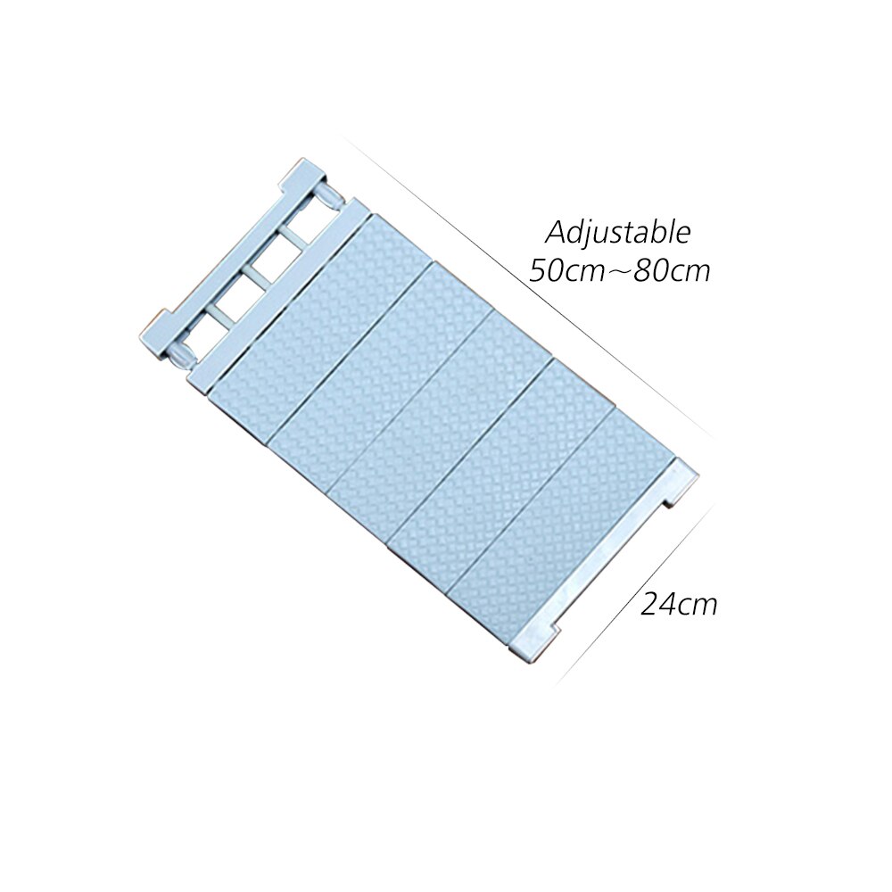 1pc Adjustable Closet Organizer Storage Shelf Wall Mounted DIY Kitchen Rack Space Saving Wardrobe Decorative Shelves: Blue 50x80x24cm