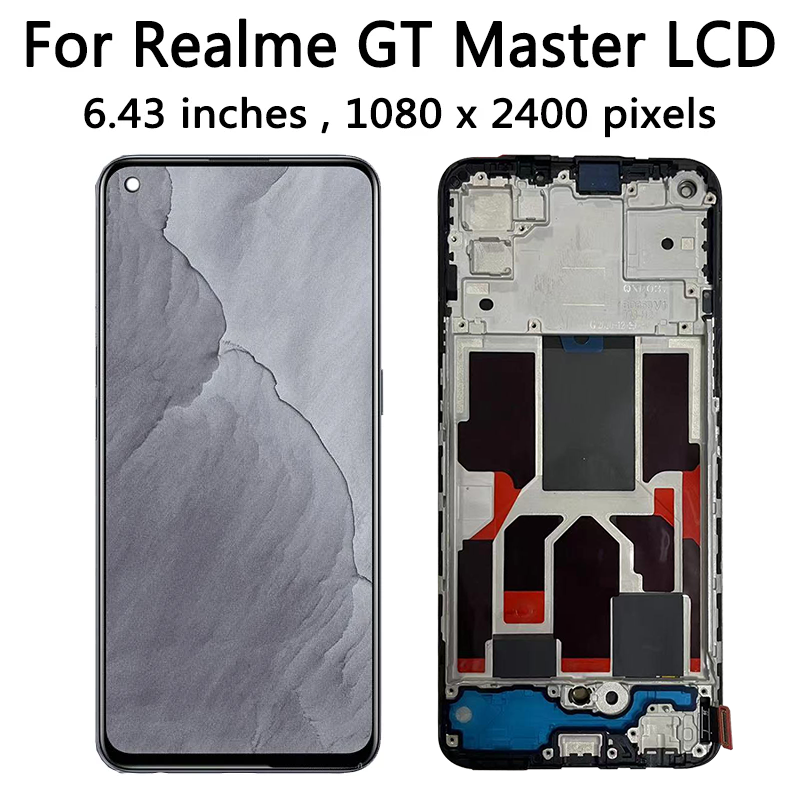 Super AMOLED For Oppo Realme GT Master RMX3363 RMX3360 Display Screen Frame Touch Panel Digitizer For Realme GT Master Edition