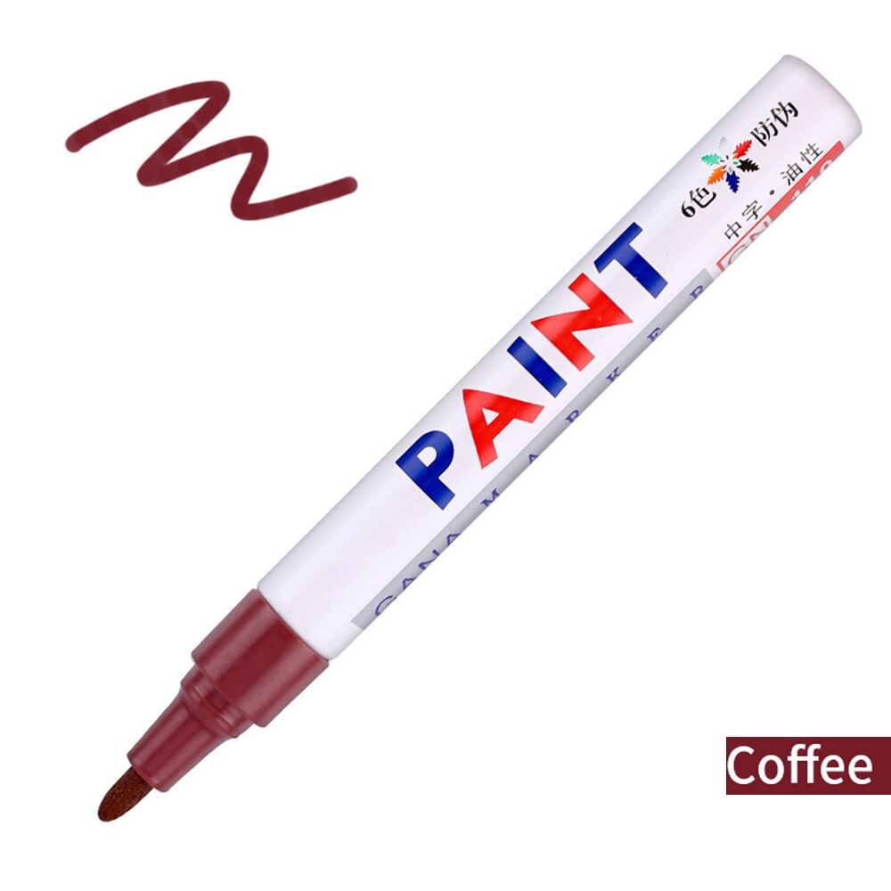 Marqueur réparation mur pinceau inodore Non toxique marqueur Permanent stylo pour carrelage sol et pneu approprié voiture peinture stylo: Marron