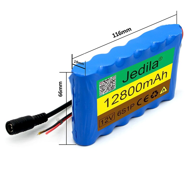 Portable Super 12V 12800mah battery Rechargeable Lithium Ion battery pack capacity DC 12.6v 12.8Ah CCTV Cam Monitor