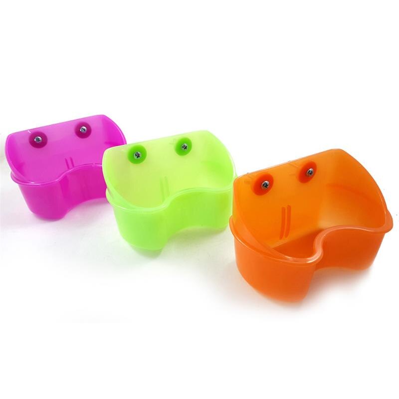 Papegaaienvoerbak, plastic vogelkooikom, platte bodem, voerbak, hangende drinkbak, gereedschap, papegaaienvoerbak met schroef
