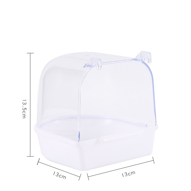 Pet Birds Parrot Hanging Bath Shower Bathtub Accessories Bird Feeder Box Supplies Canary Parakeet Pets Toys Plastic Simple: white