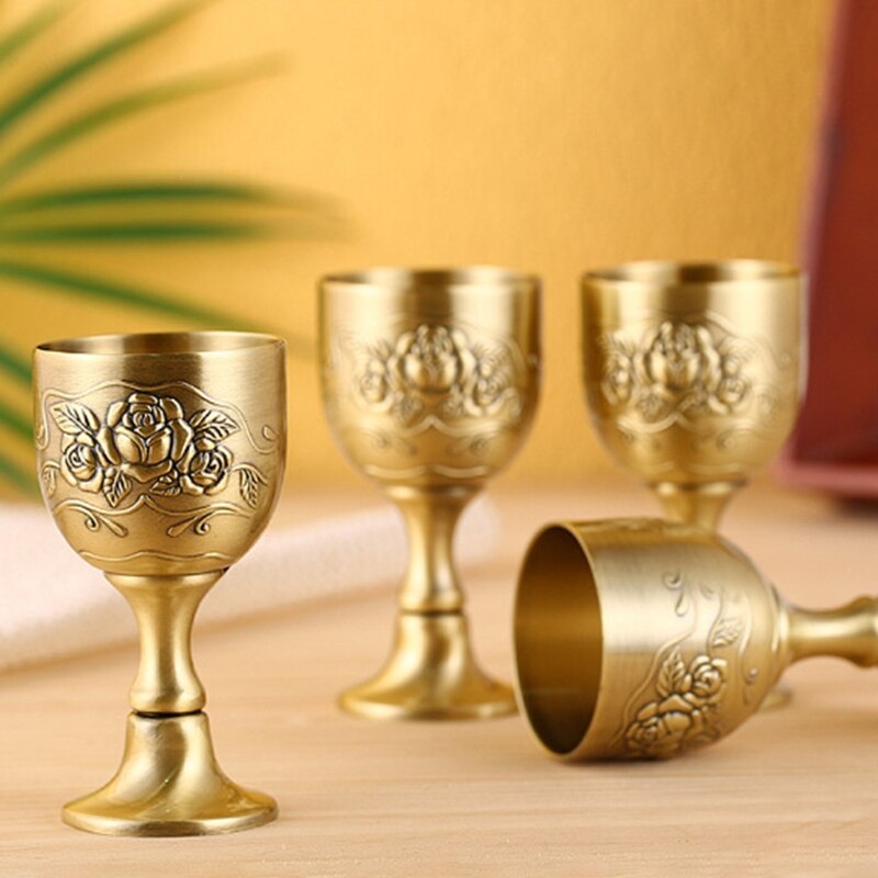 VirtuBuy- Europese Bronzen Wijnbeker - Vintage Kelk - Reliëf