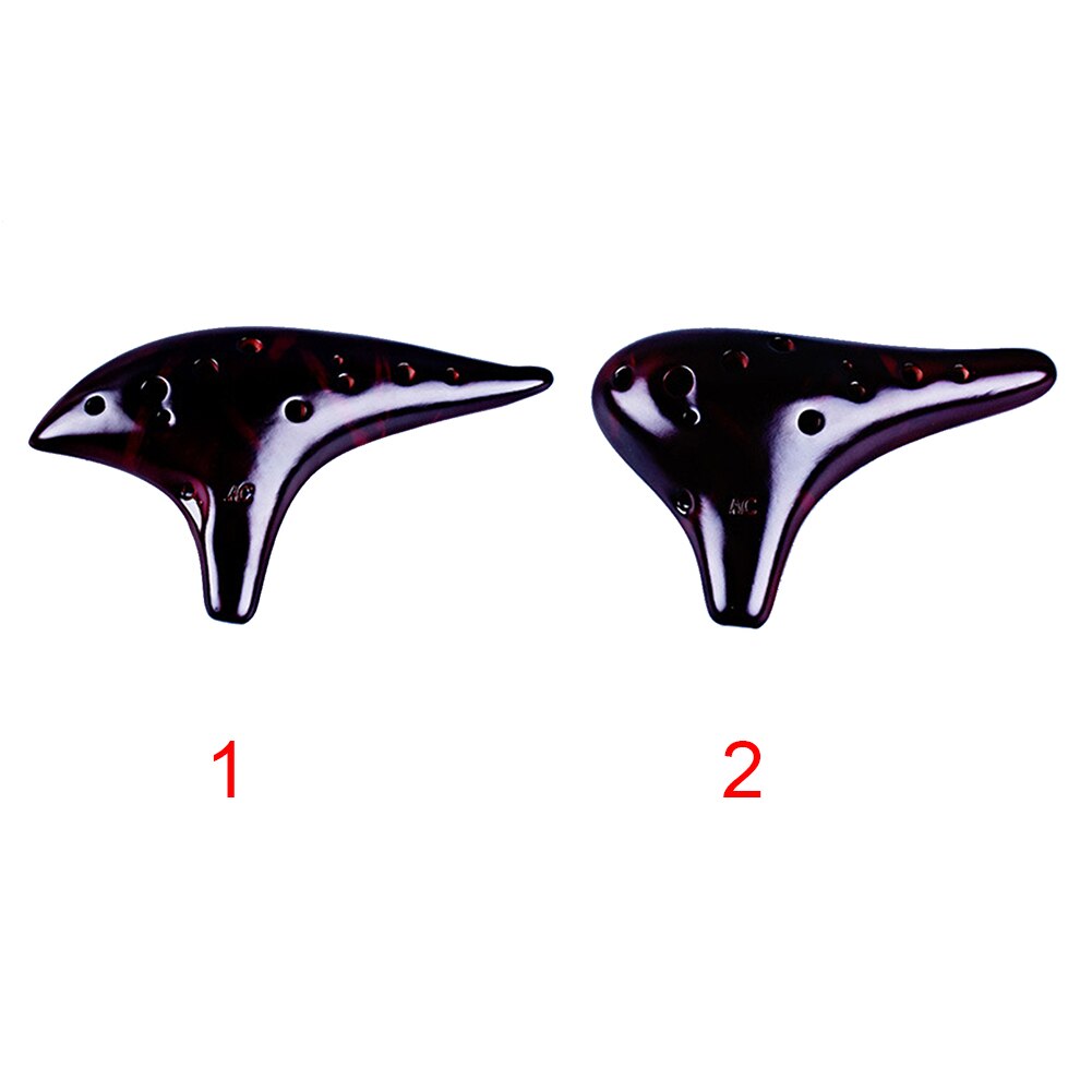 12 Holes Rhythm Hobbies Musical Instrument Ceramic Ocarina For Beginner Submarine Style Alto C Smoked Burn Flute