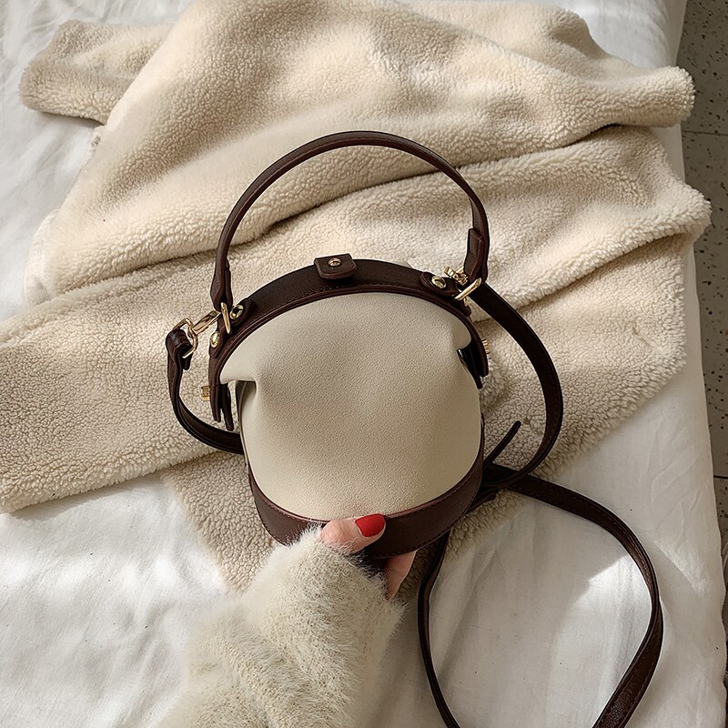 [BXX] Retro Scrub PU Leather Crossbody Bags For Women Brand Small Shoulder Messenger Bag Female Winter Handbags a143: beige