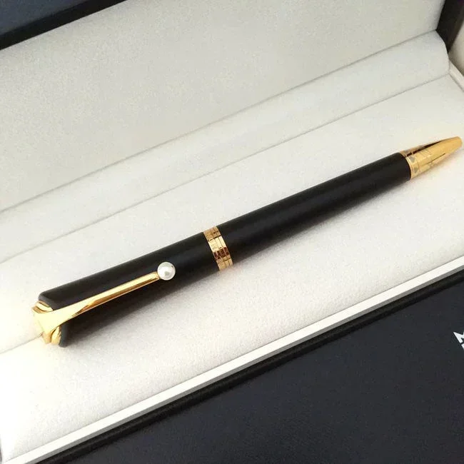 2025 bolígrafo rojo rosa negro oro perla clip Muse Marilyn Monroe rolller bolígrafos papelería coreana: Amarillo claro / efectivo