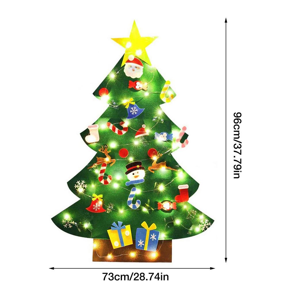 27PCS Kids DIY Felt Christmas Tree Lighting Christmas Decoration For Home Year Christmas Ornaments Santa Claus Tree