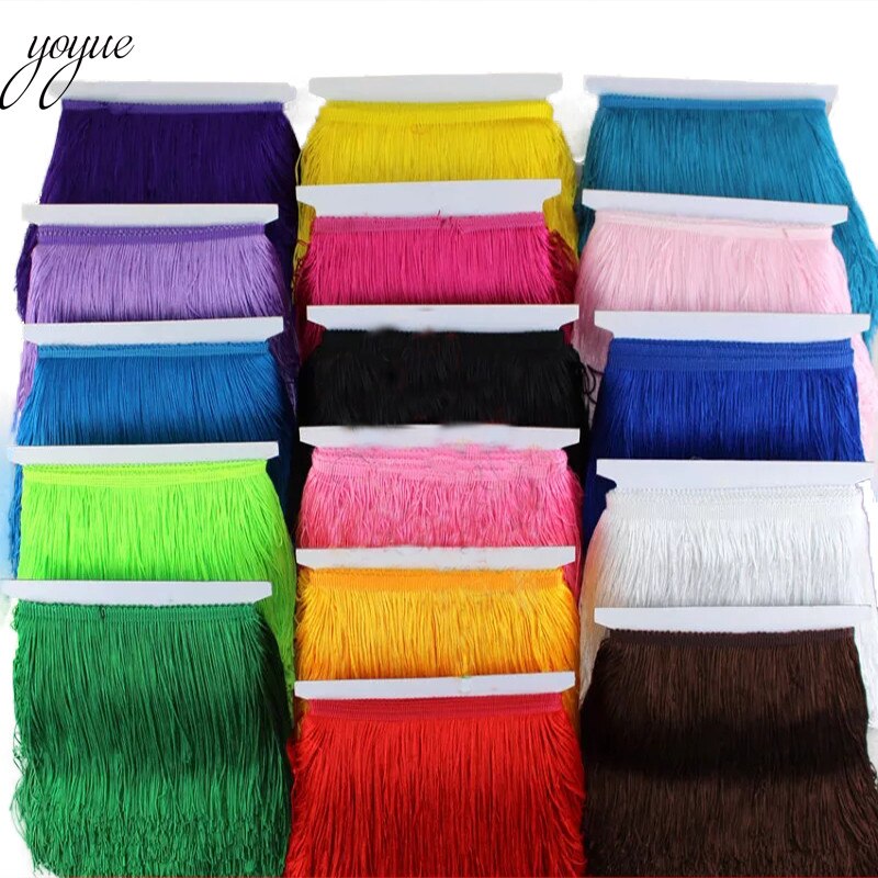 YOYUE 1 Yard 30CM Lange Kant Fringe Trim Tassel Fringe Trimmen Voor Diy Latin Jurk Stage Kleding Accessoires Kant lint