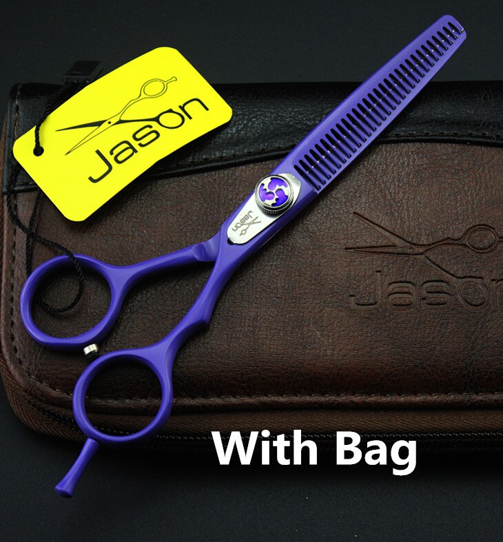 6 inch Brand Jason TOP GRADE Hairdressing Scissors JP 440C Barbers Cutting Scissors Thinning Shears Hair Scissors: One Thinning Add Bag