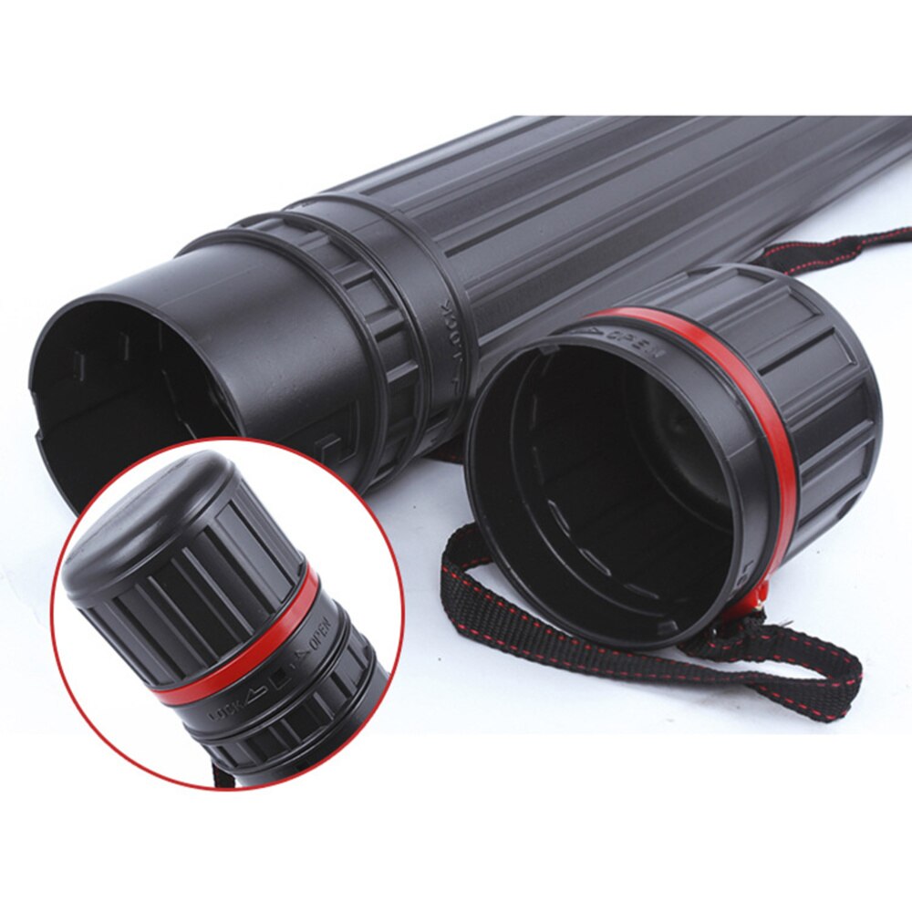 10x55cm Plastic Storage Tube Advanced Expandable Carrying Case For Posters, Artwork, Documents, Blueprints(Black)