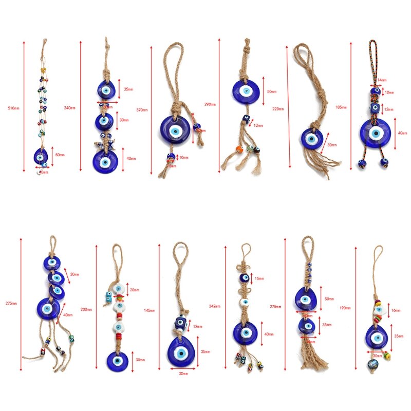 Turkish Blue Evil Eye Amulets Wall Protection Water Droplet Hanging Lucky Pendant Wind Chimes Garden Home Decorations Ornament