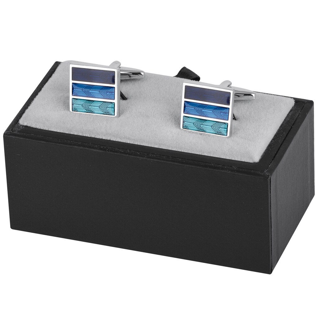 Savoyshi Klassieke Vierkante Emaille Manchetknopen Voor Heren Business Tuxedo Shirt Manchet Knoppen Huwelijkscadeau Gratis Graveren Naam: Cufflinks with Box C