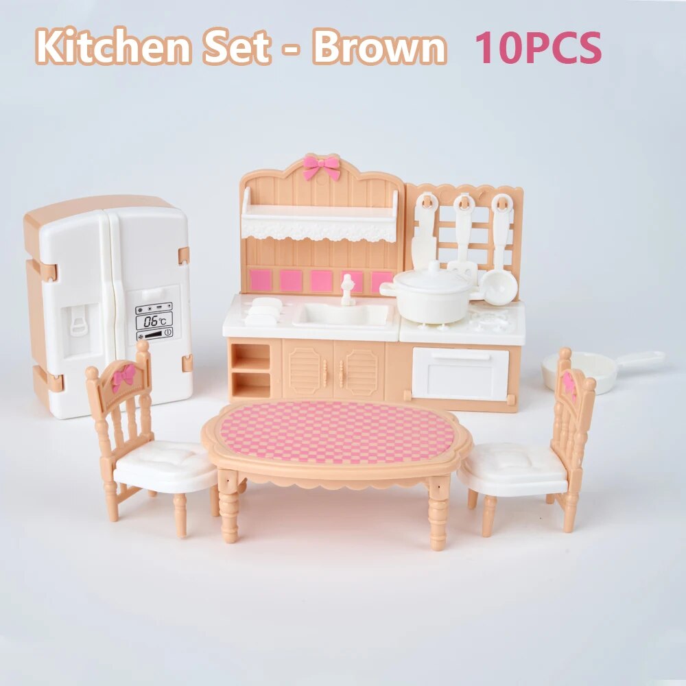 Offre spéciale mignon Kawaii rose 10 articles/Lot Miniature maison de poupée meubles accessoire enfants jouets cuisine choses de cuisine pour fille: GRIS