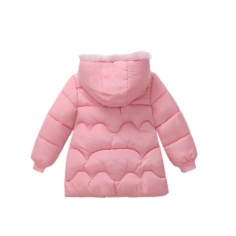 Mode Baby Meisjes Kleding Solid Lange Mouwen Rits Hoodies Coat Donsjack Dikke Winter Warm Tops Outfits 3-8T