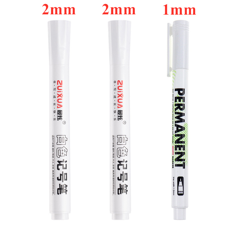 1/3/5 Stück weiße Markierungsstifte, 1,0 mm, 2,0 mm, schnell trocknend, dauerhaft, ölig, wasserfest, Farbe, Reifenmarkierungen, Graffiti-Stifte: Grün