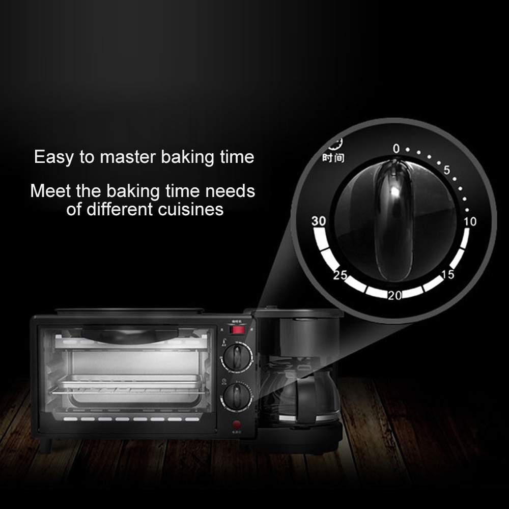 Electric Oven Toaster Breakfast Machine 1050W 50HZ 3 in 1 Practical Multi-Function Convenient Home Bakingtool Breadgrillmachine
