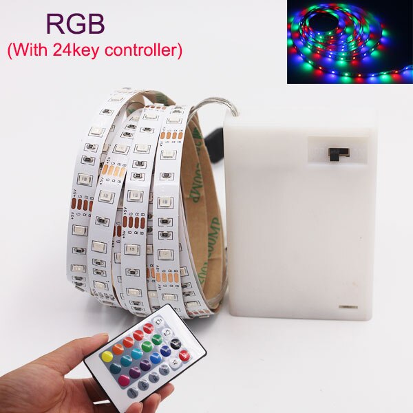 USB 3XAA Batterij LED Strip DC 5V Flexibele Licht 60LEDs 50CM 1M 2M 3M 4M 5M SMD 2835 Desktop Decor Screen TV Achtergrond Verlichting: 3A  RGB Color / 5m
