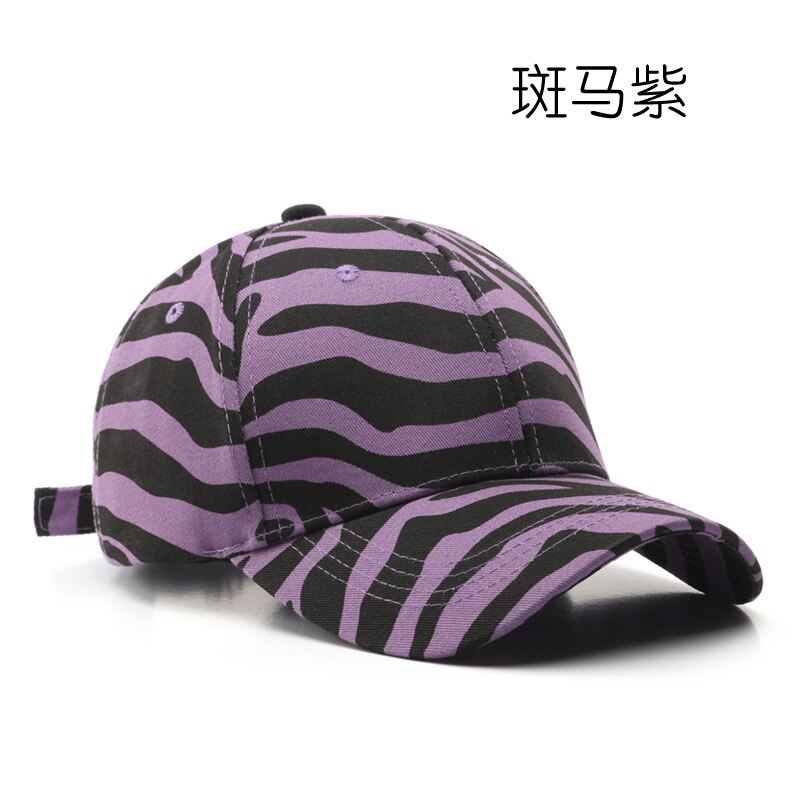 Mode Baseball Cap Voor Vrouwen Casual Snapback Hoed Meisjes Vier Seizoenen Outdoor Zon Mannen Caps Hip Hop Zebra Print Hoed mom Hoeden: Zebra Purple