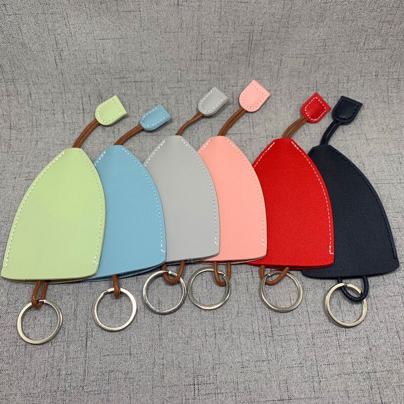 Solid Leather Key Wallets Lovely Key Chains Cover Soft Leather Pull Type Car Key Bag Women Key Ring Holder Case