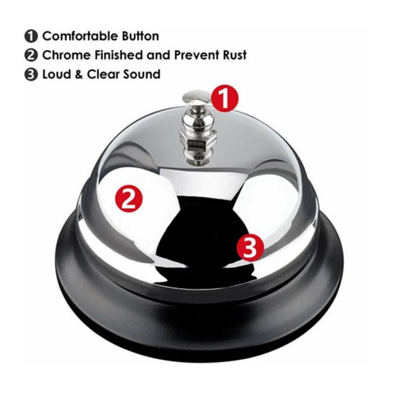 Hotel Counter Desk Bell Ring Restaurant Bar Ringer Call Bell Service Rings Reception Christmas Craft Stainless Vegetable Bells