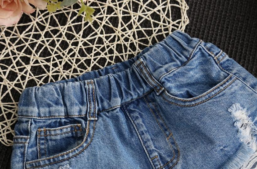 2-7 T Sommer Kinder Jeans Für Mädchen Casual Denim Loch Kurze Hosen Kleinkind Baby Kurze Hose Kinder mädchen Jungen Kleidung Y1032