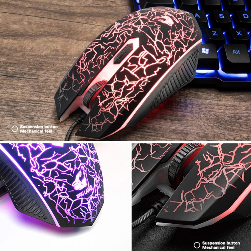 1Set T11 Mechanical Keyboard Rainbow Backlight Keypad Mouse for PC Laptop Gaming