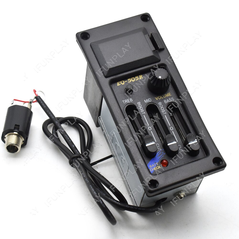 EQ-505R Acoustic Guitar Pickup 3 Band Guitar Preamp Amplifier Equalizer Piezo Pickup Guitarra Accessories