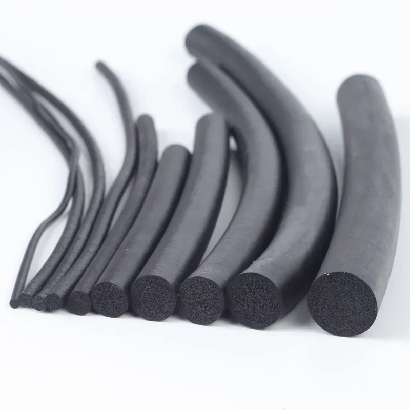 1 meter Zwart EPDM Rubber Foam Afdichtstrip Ronde Spons Koord Bar Voor autodeur rubber schuim 2.5mm/3mm/4mm/5mm/6mm/7mm