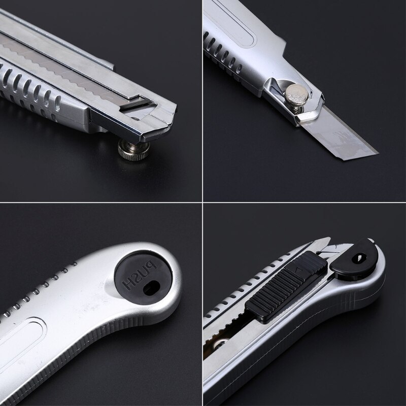 Stainless Steel Wall Paper Cutting Utility Knife Cutter Razor Blade Retractable 62KB