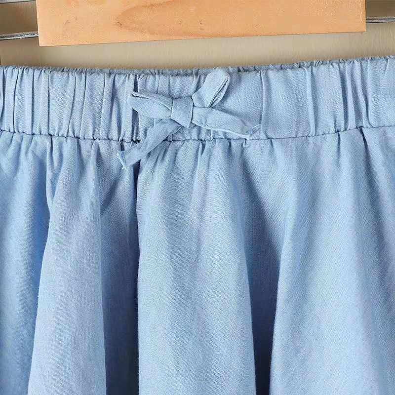 Piges sommer nederdele børn piger børns elastik talje a-line denim nederdel plisserede nederdele til småbørn  w124