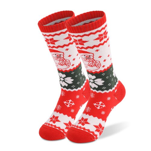 Winter Ski Sokken Kinderen Katoen Thermisch Sport Sokken Jongens Meisjes Outdoor Snowboarden Wandelen Skiën Sokken Thermosocks: red white / S(EU 30-34)