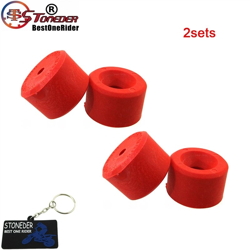 STONEDER Black &amp; Red Supermoto Crash Bobbins Rubber For Pit Dirt Motor Bike Motord: 2sets Red