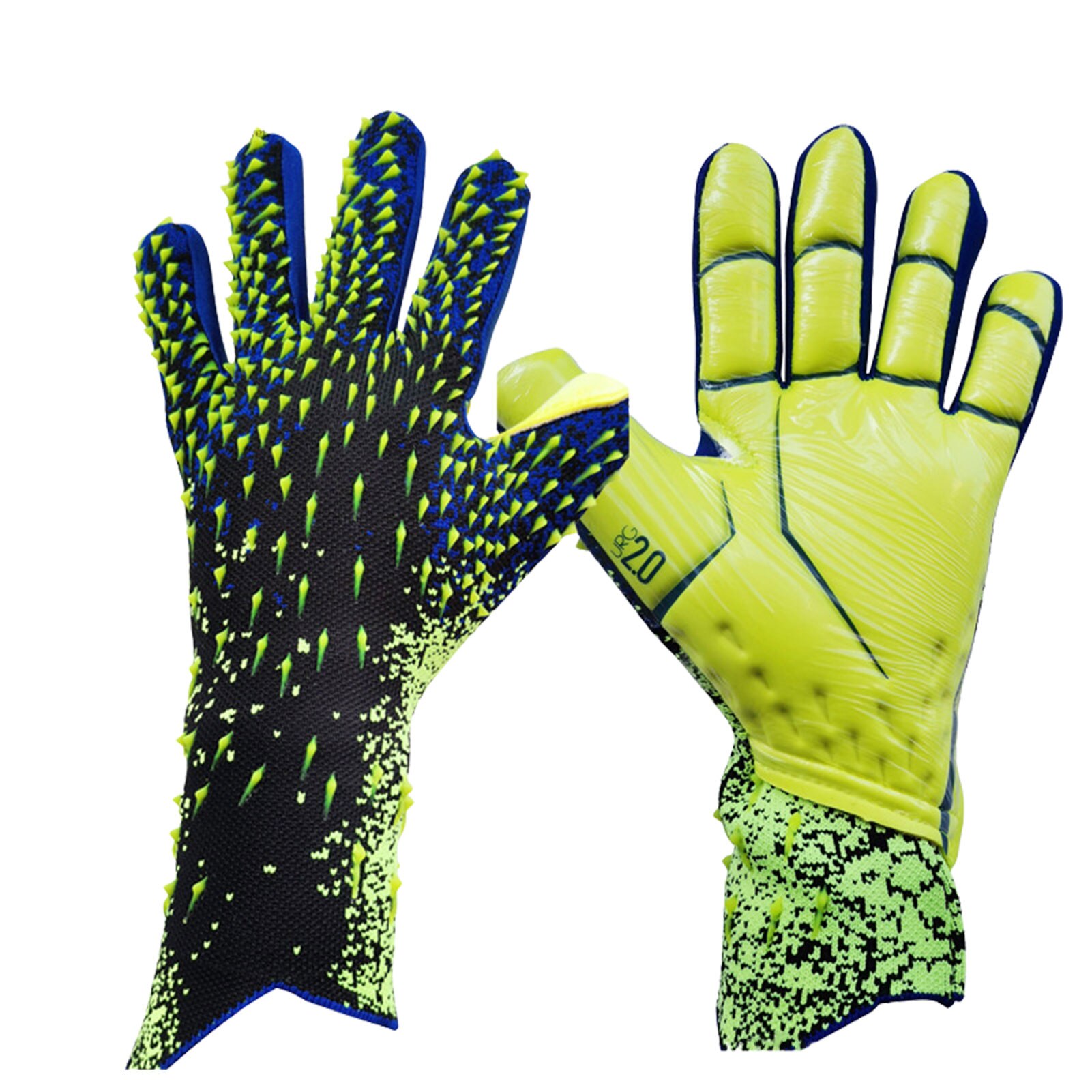 Non-Slip Latex Soccer Goalkeeper Glvoes with Slip Protective Latex Goalkeeper Gloves Sizes 6-10 for Children Adults: green / Size 6