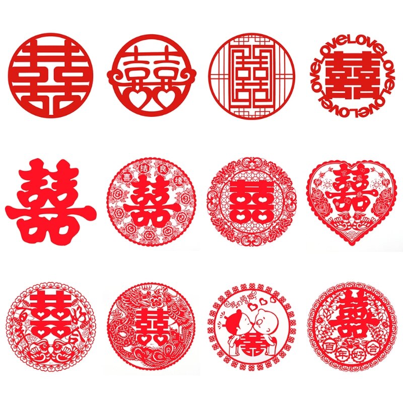 Chinese Wedding Hi Word Window Static Sticker Fami... – Vicedeal