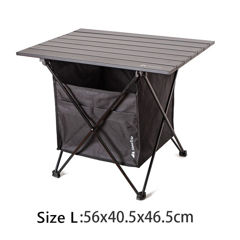 Outdoor Aluminum Alloy Camping Folding Table with Storage Bag Portable Detachable Fishing Picnic Ultra-light Mini Desk: L