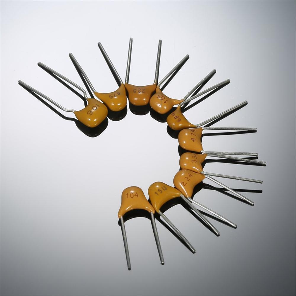 500 Pcs / Set Multilayer Ceramic Capacitor Selection Kit 10 Values 0.1 Uf-10 Uf (104 ~ 106) Ceramic Capacitor Set