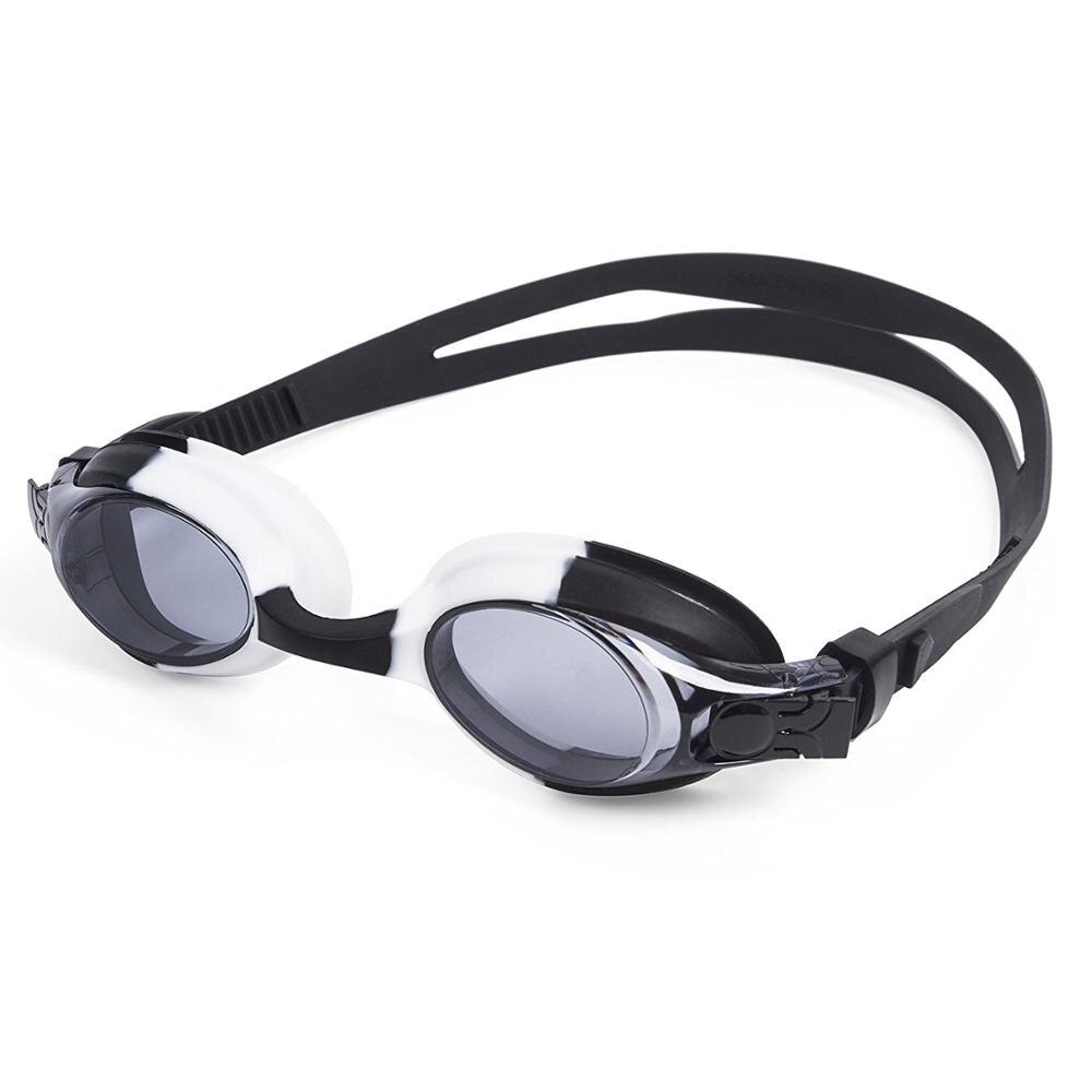 Gafas de natación para niños, gafas para la piscina para niños, marco de silicona transparente, correa ajustable HD, resistente al agua, Anti-Niebla, 6 colores: black