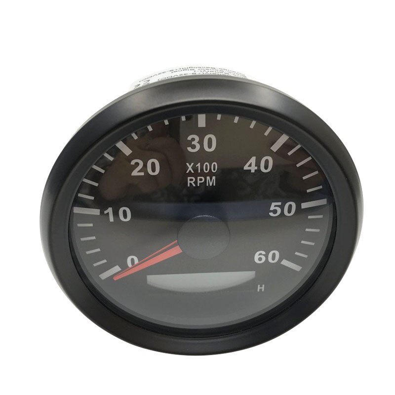 3-3/8" Tacho Hour Meter Tachometer Gauge Waterproof Inductive 0-6000RPM 9-32V With Red Backlight For Boat Tachometer Marine