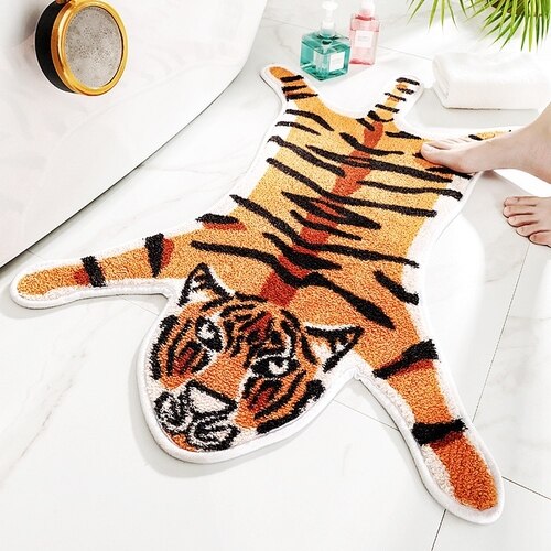Dierenprint luipaard tapijt tijger panda antislip dierenprint tapijt voor thuis woonkamer deurmat zuigend water badmatten  wy71112: B